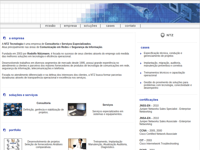 The reconstruction of ntz.com.br, rendered 2026-10-05